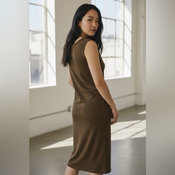 Gucci Cashmere Silk Wool Sleeveless Midi Sweater Dress – Olive Brown – Size S - Picture 2 of 4